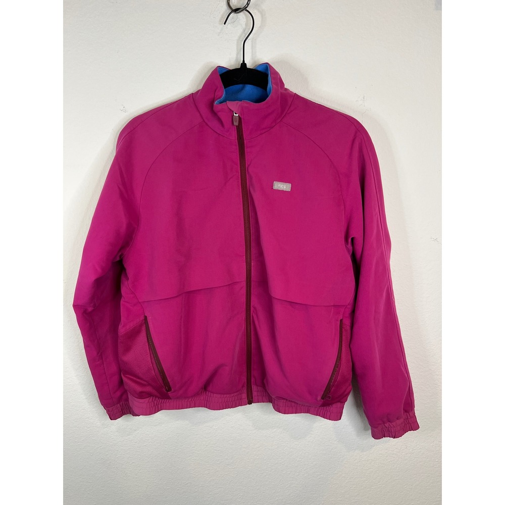 Figs Womens Scrub Jacket Technical Collection Full Zip Pink Small